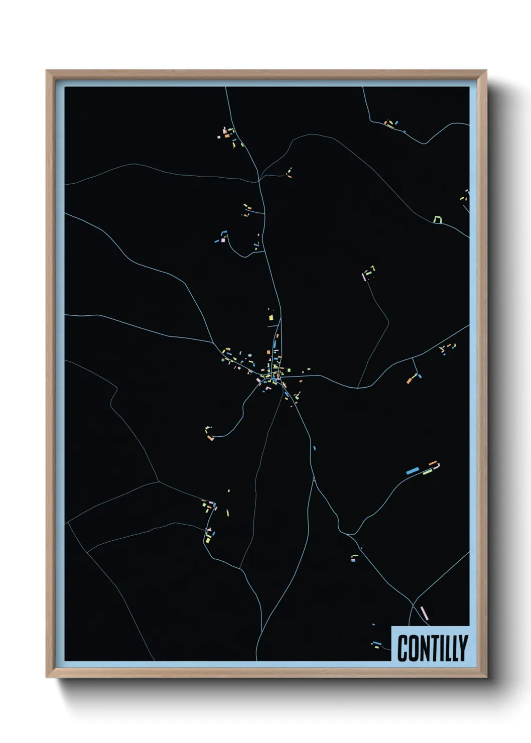 Une affiche de carte sur Contilly