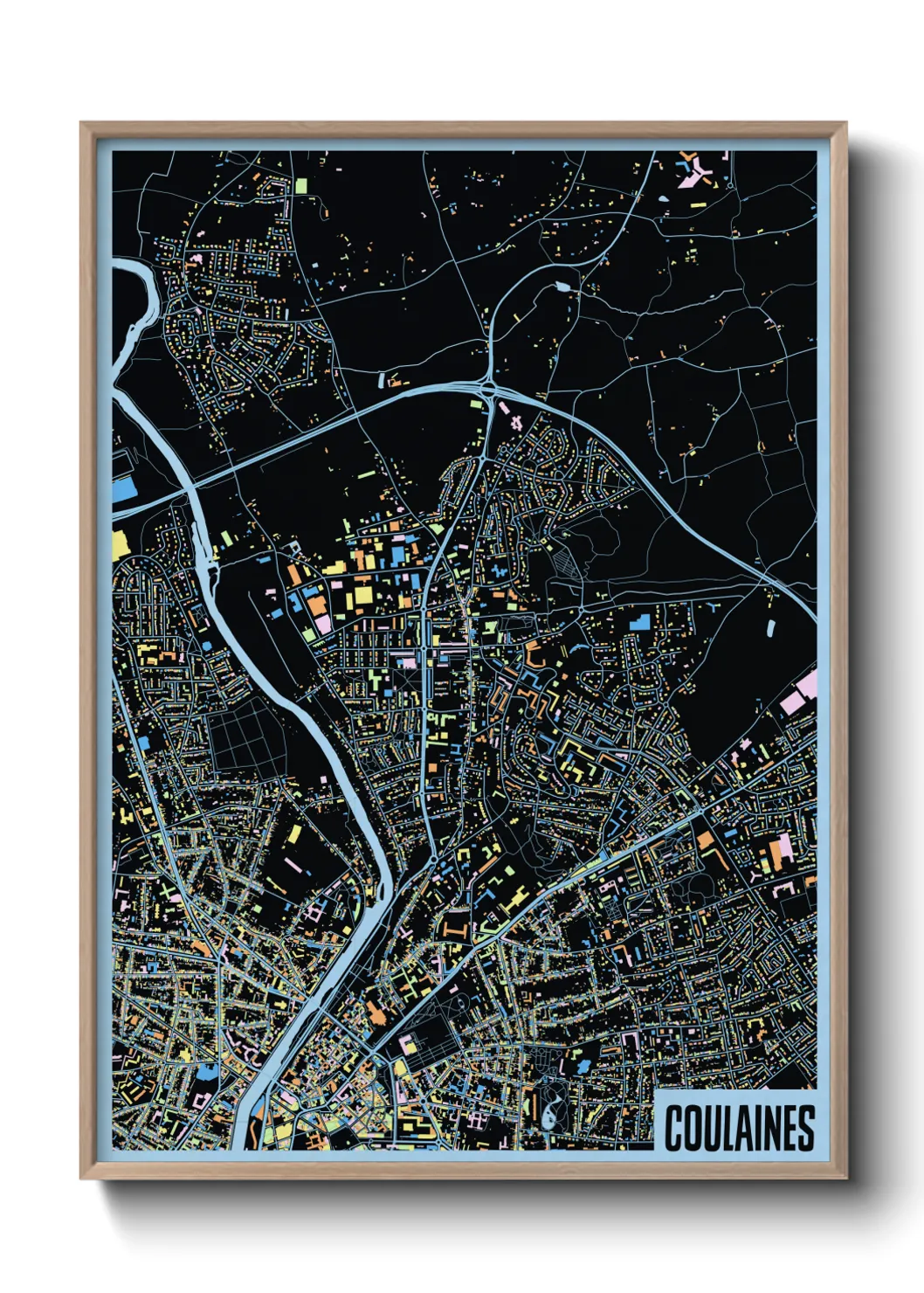 Une affiche de carte sur Coulaines