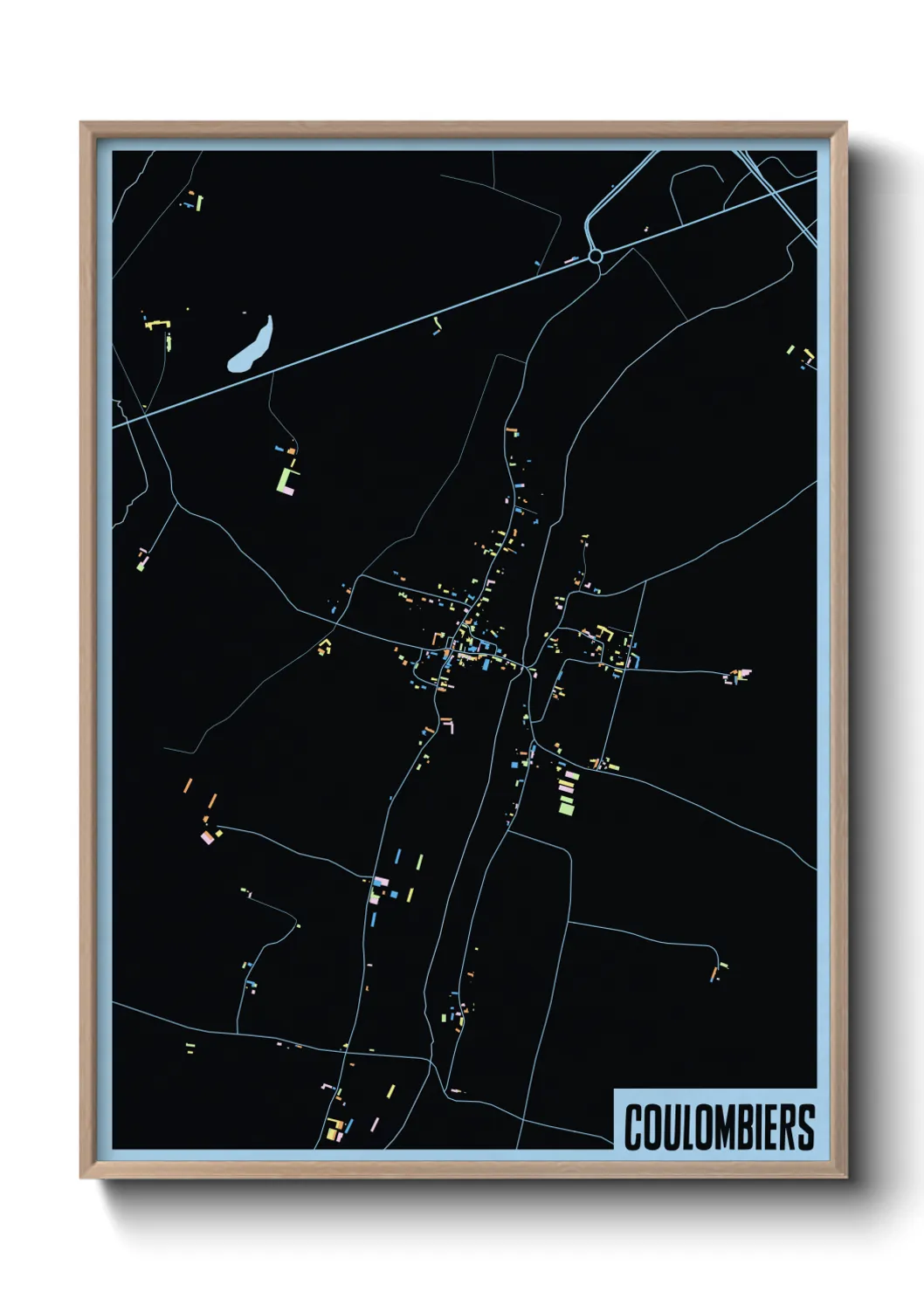 Une affiche de carte sur Coulombiers