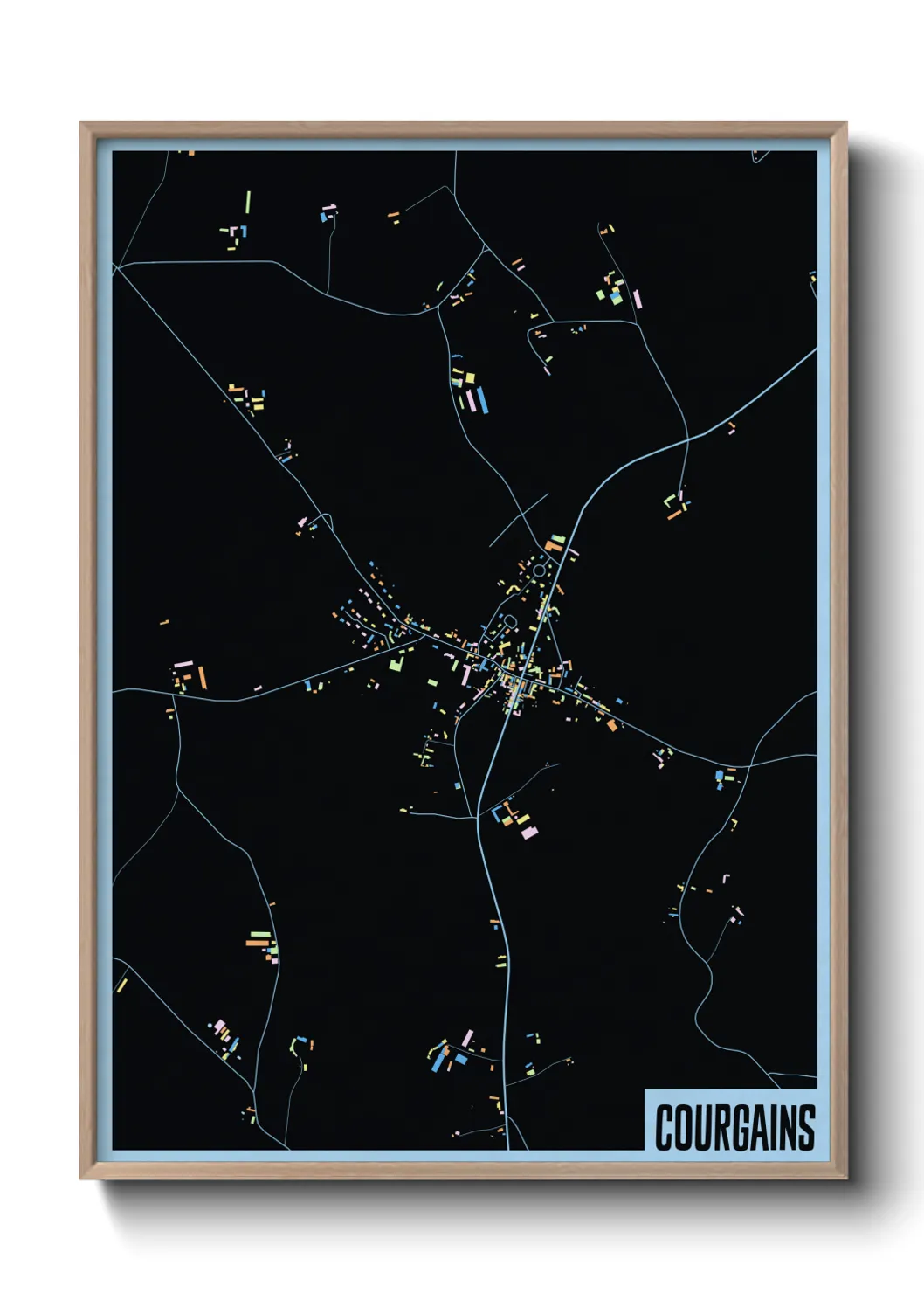 Une affiche de carte sur Courgains