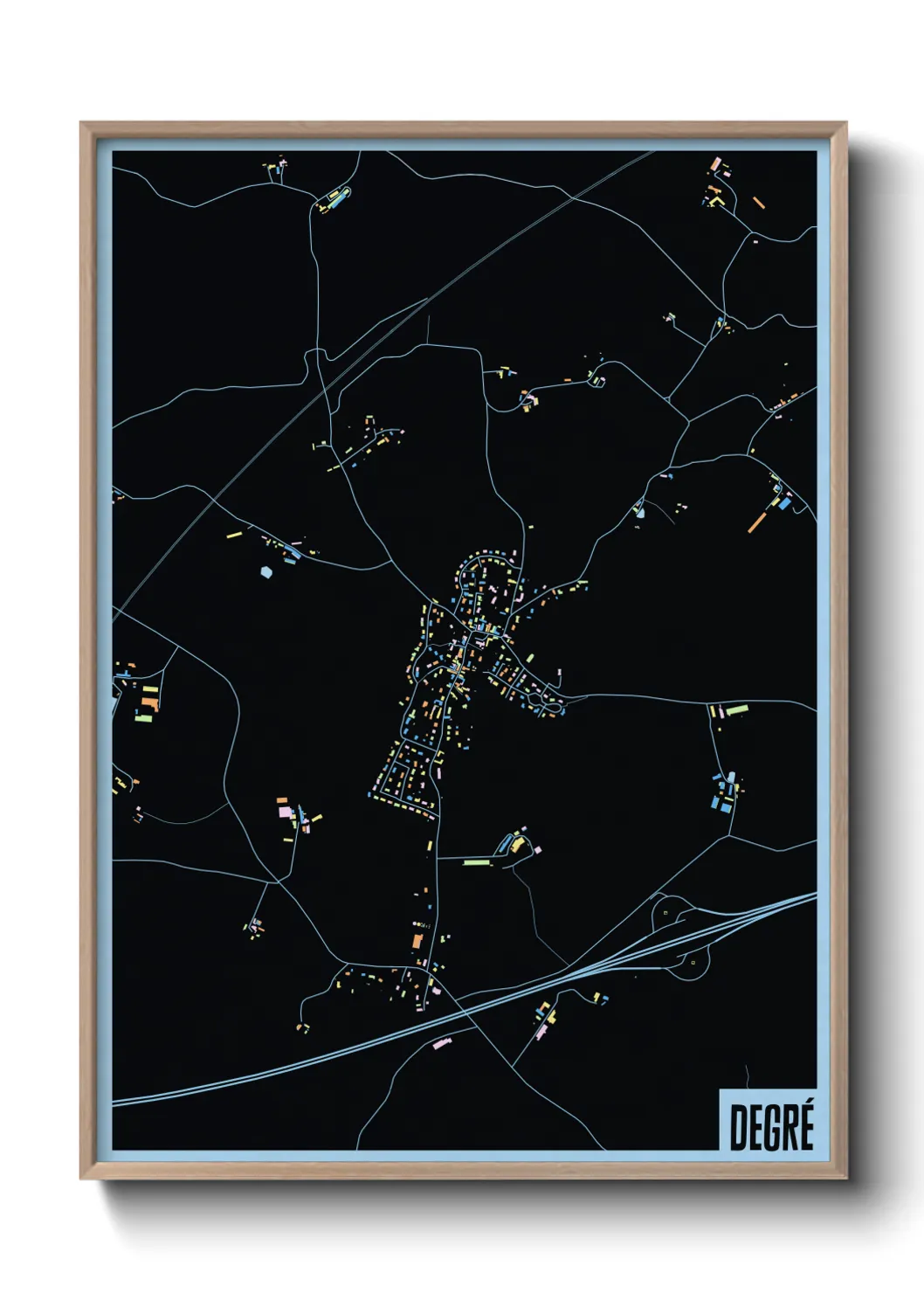 Une affiche de carte sur Degré