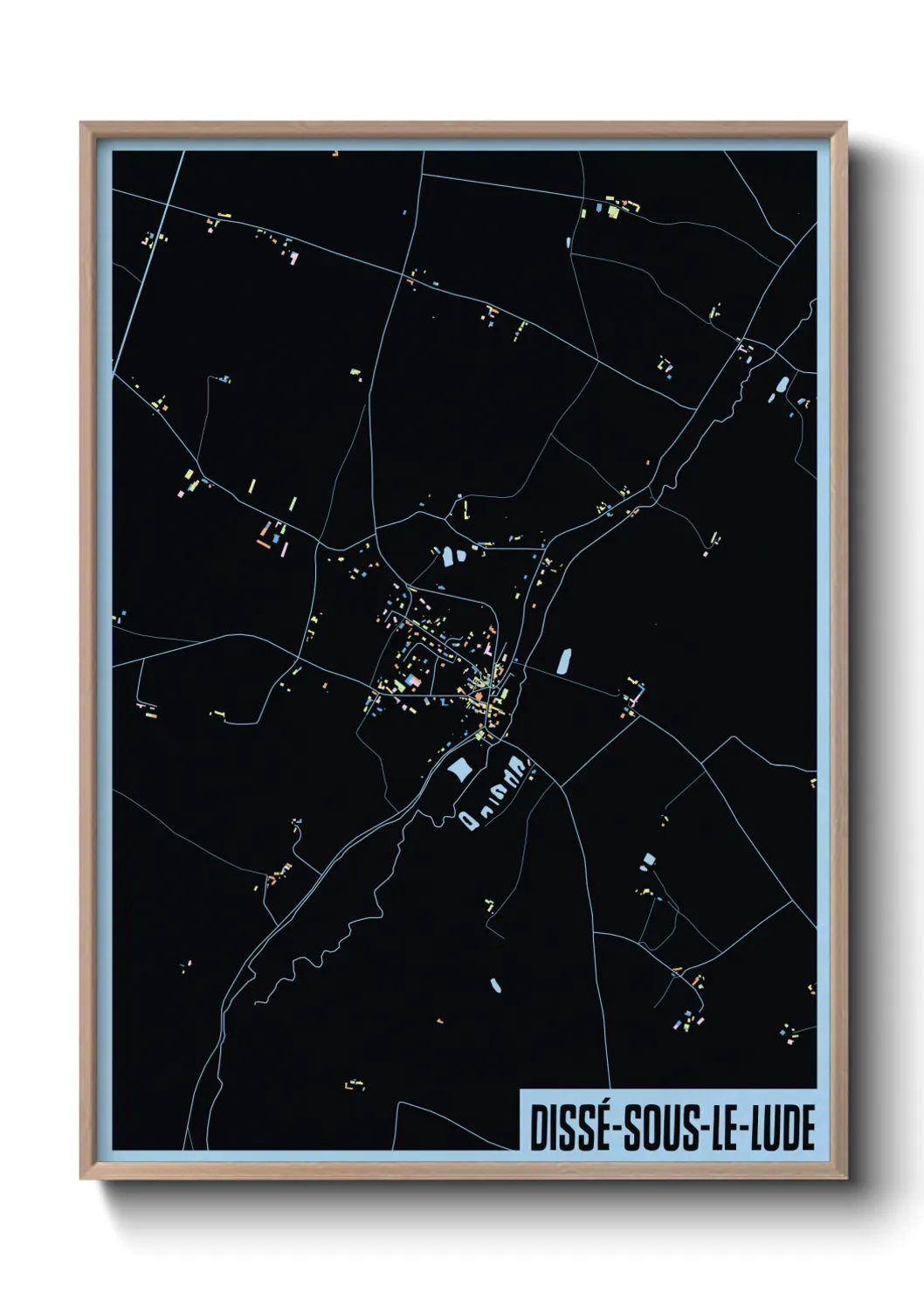 Une affiche de carte sur Dissé-sous-le-Lude