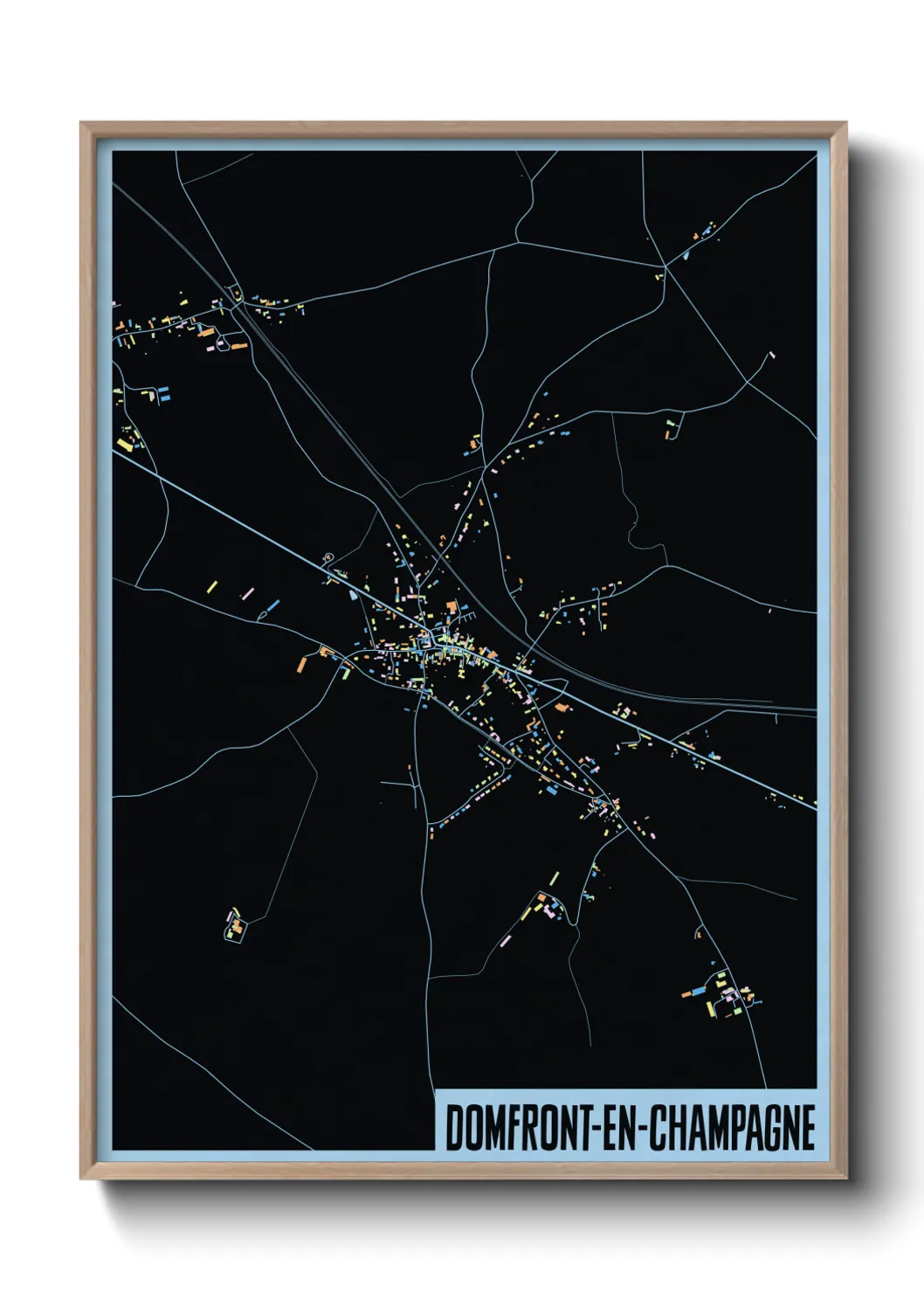 Une affiche de carte sur Domfront-en-Champagne