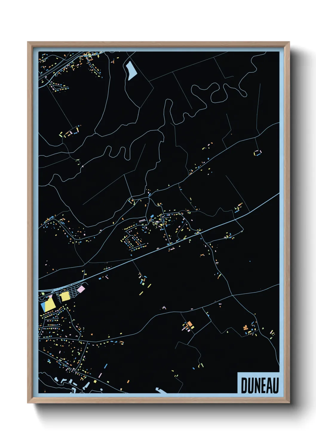 Une affiche de carte sur Duneau