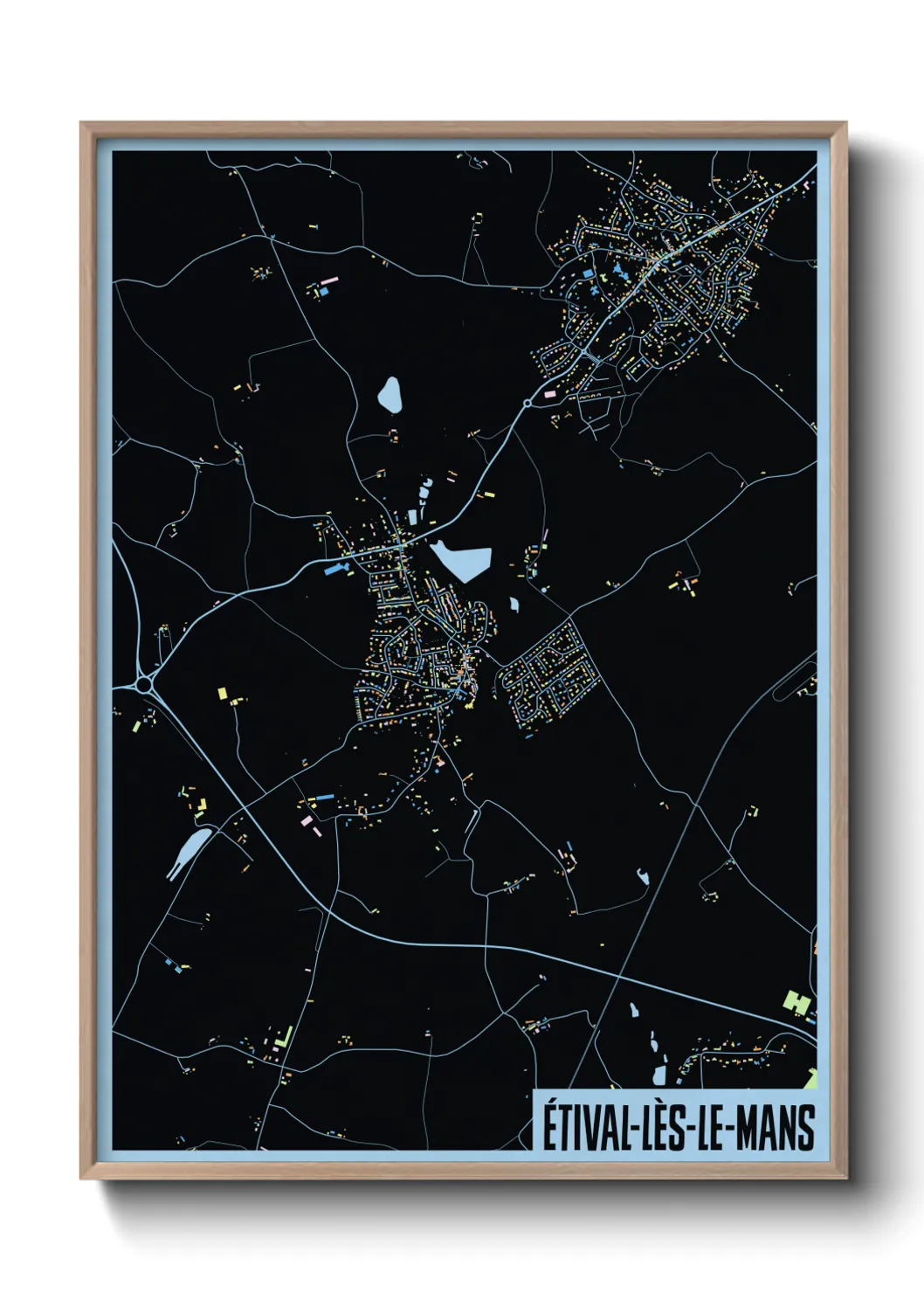 Une affiche de carte sur Étival-lès-le-Mans