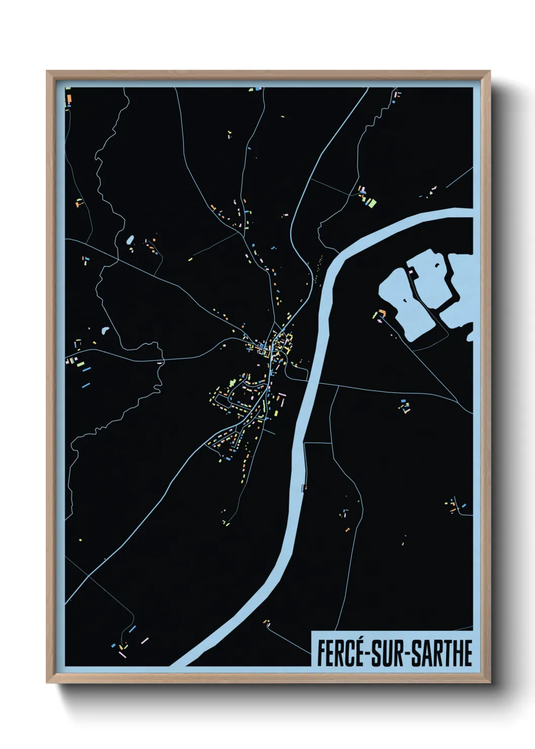 Une affiche de carte sur Fercé-sur-Sarthe