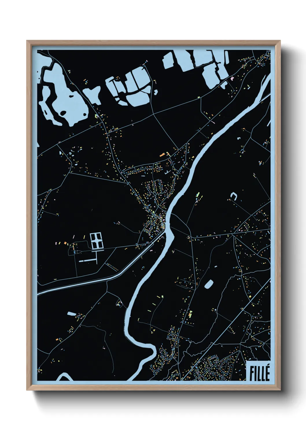 Une affiche de carte sur Fillé