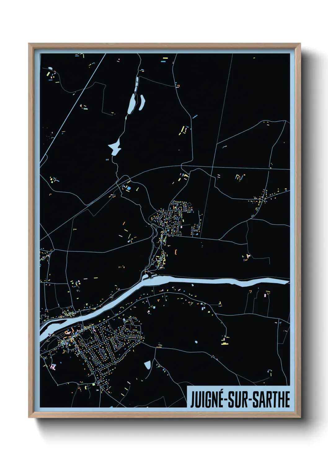 Une affiche de carte sur Juigné-sur-Sarthe