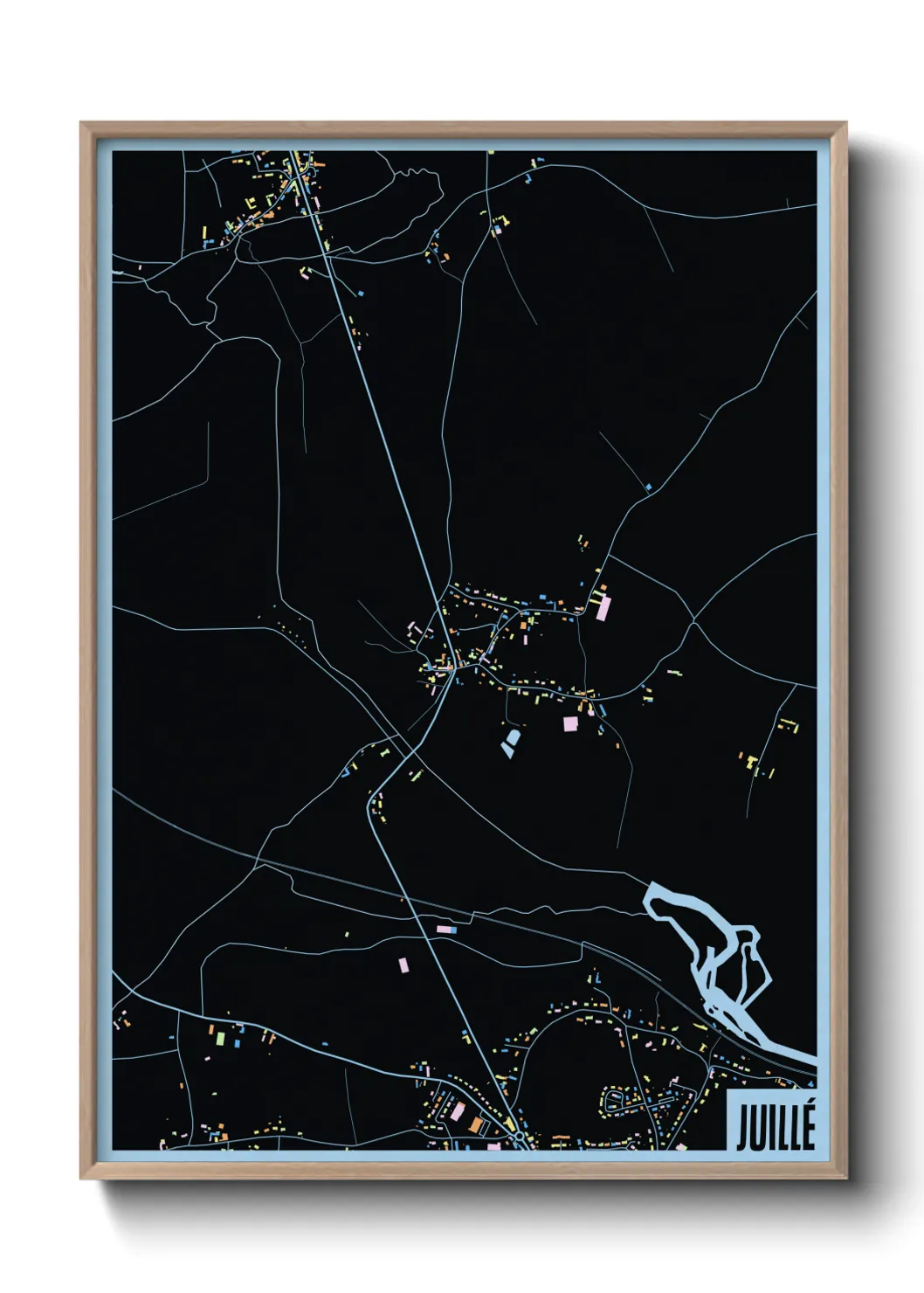 Une affiche de carte sur Juillé