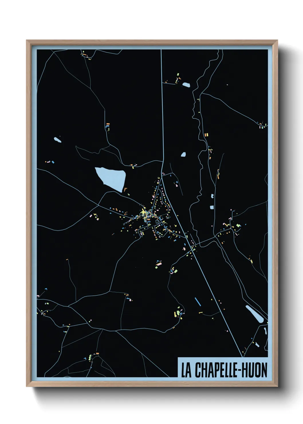 Une affiche de carte sur La Chapelle-Huon