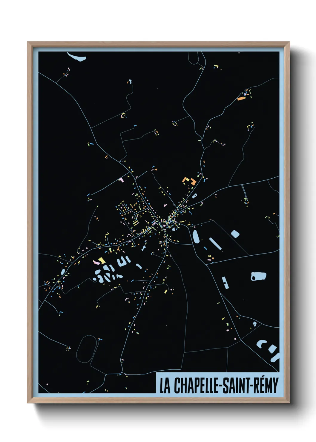 Une affiche de carte sur La Chapelle-Saint-Rémy