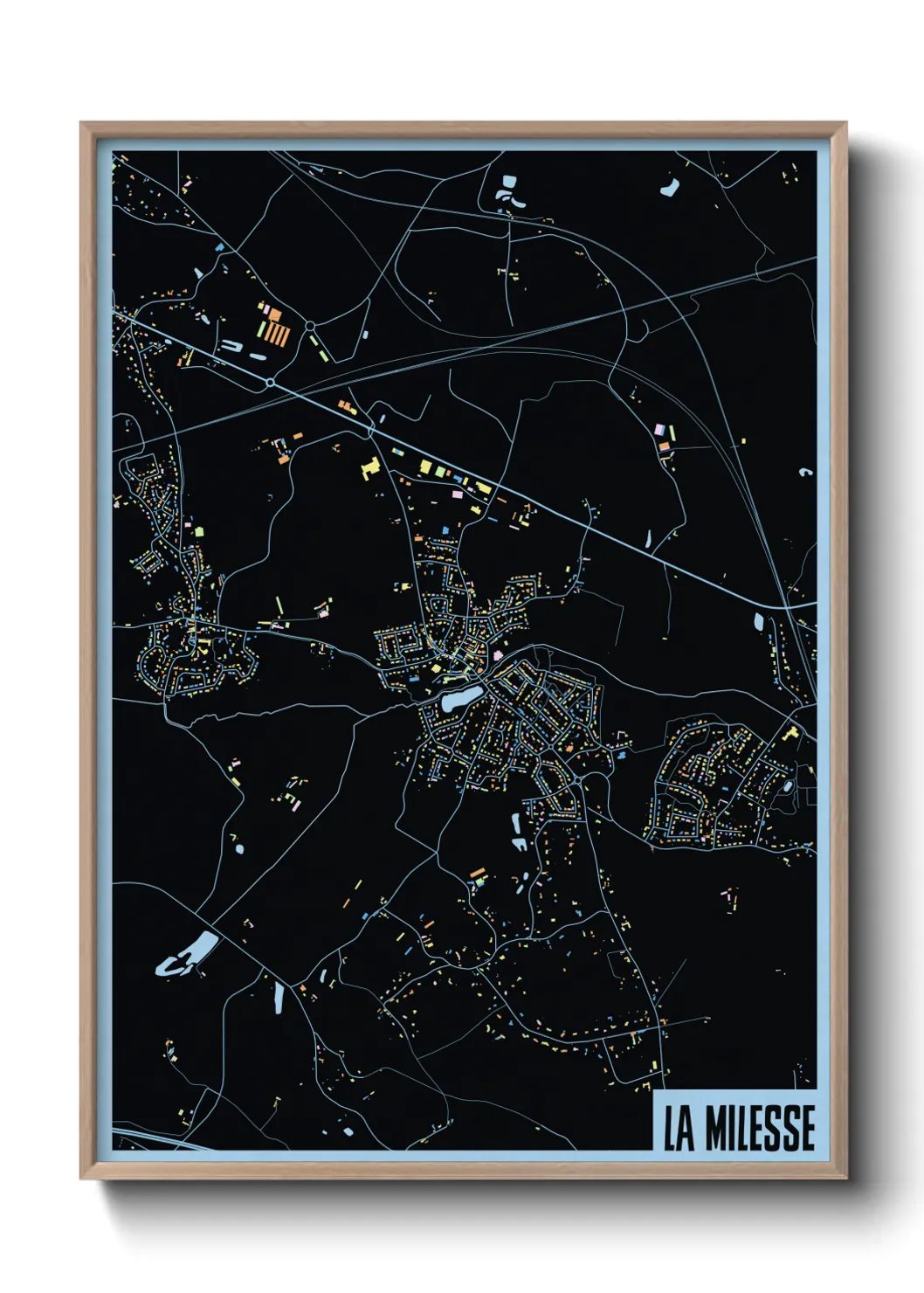 Une affiche de carte sur La Milesse