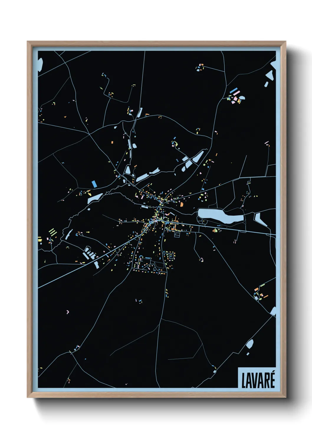 Une affiche de carte sur Lavaré