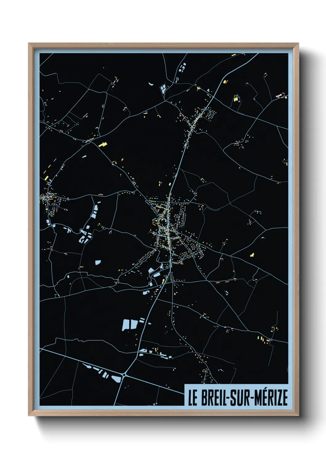 Une affiche de carte sur Le Breil-sur-Mérize