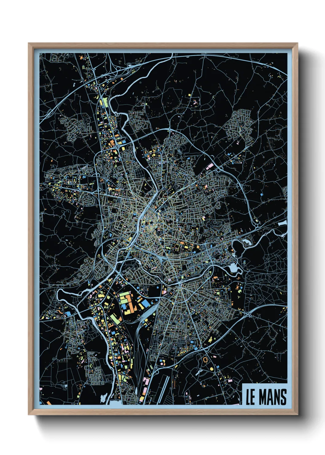 Une affiche de carte sur Le Mans