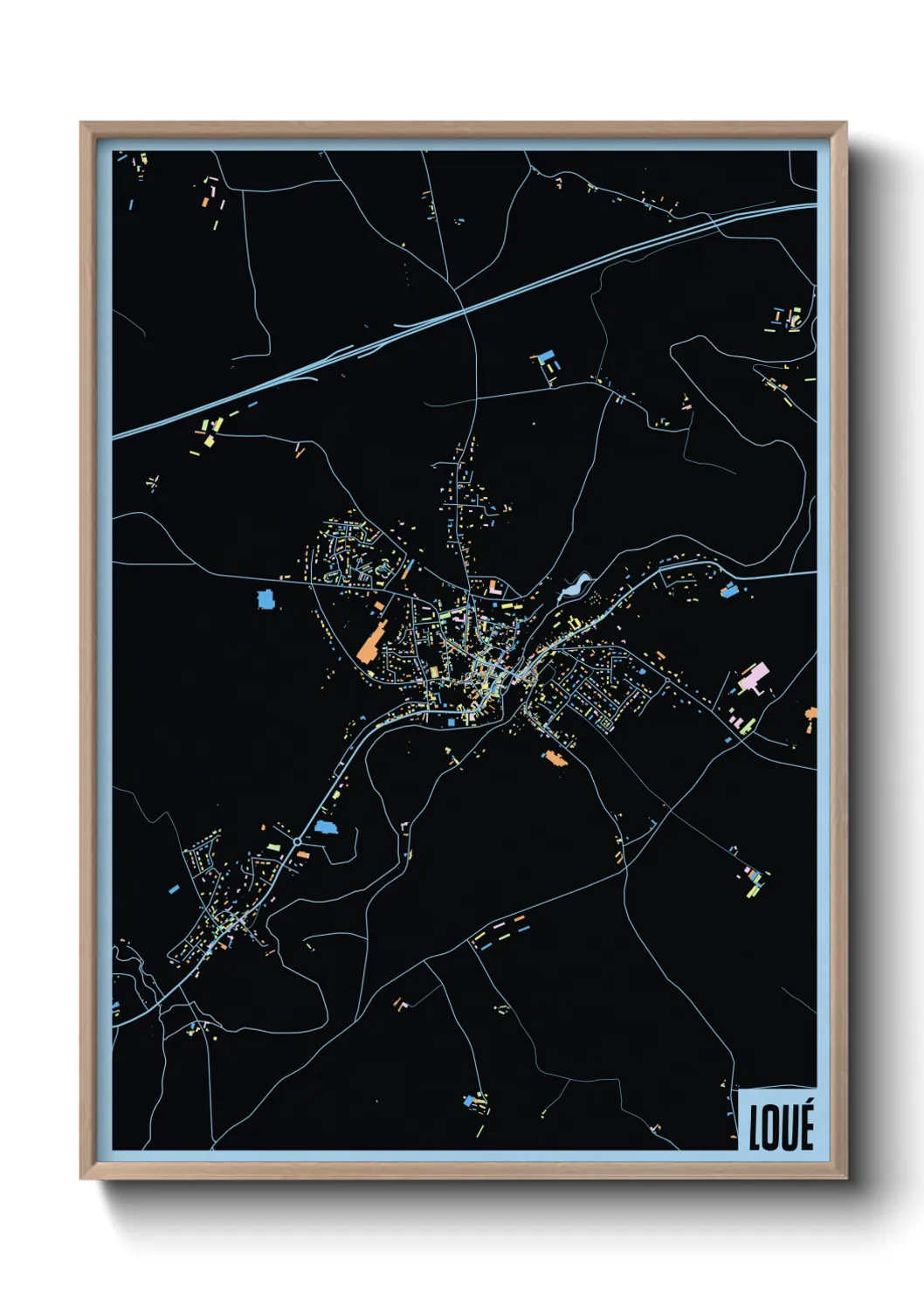 Une affiche de carte sur Loué