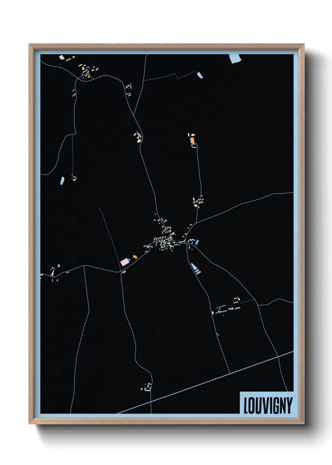 Une affiche de carte sur Louvigny