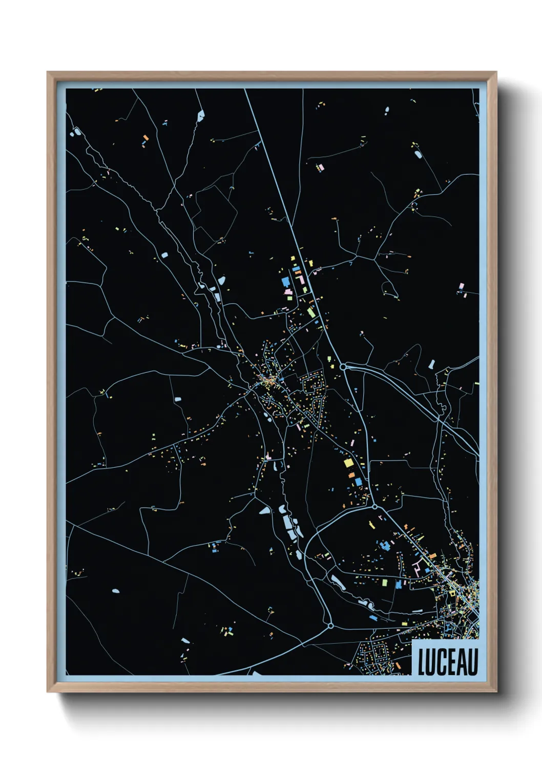 Une affiche de carte sur Luceau