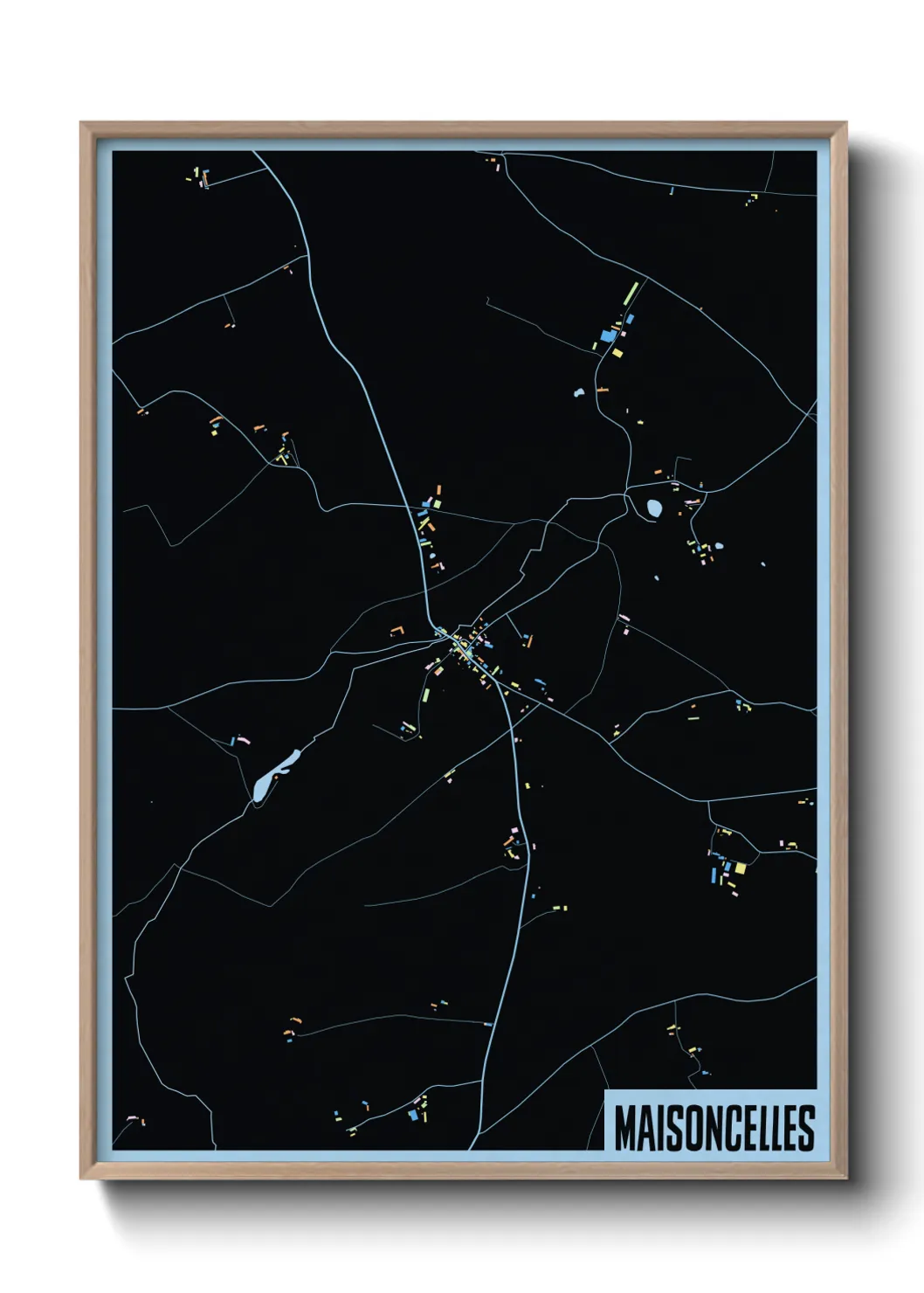 Une affiche de carte sur Maisoncelles