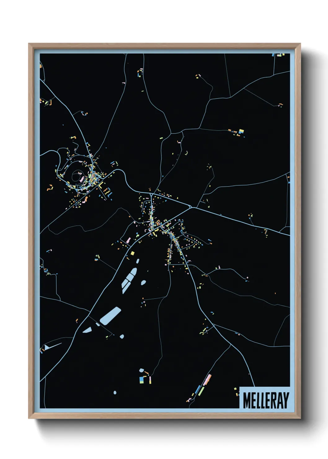 Une affiche de carte sur Melleray