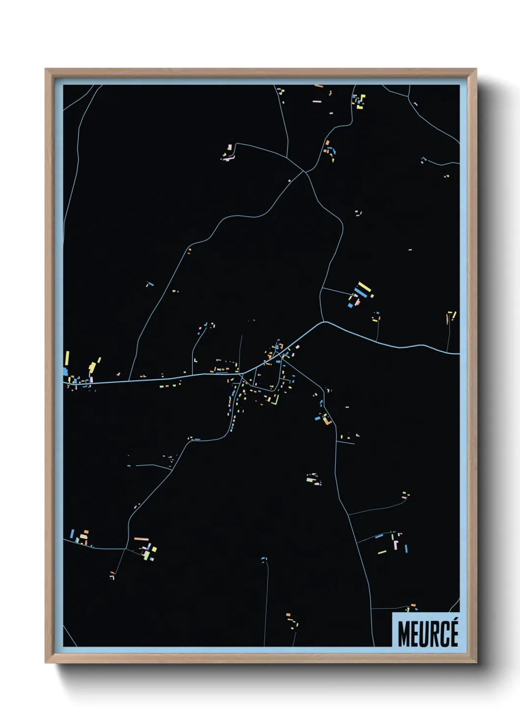 Une affiche de carte sur Meurcé