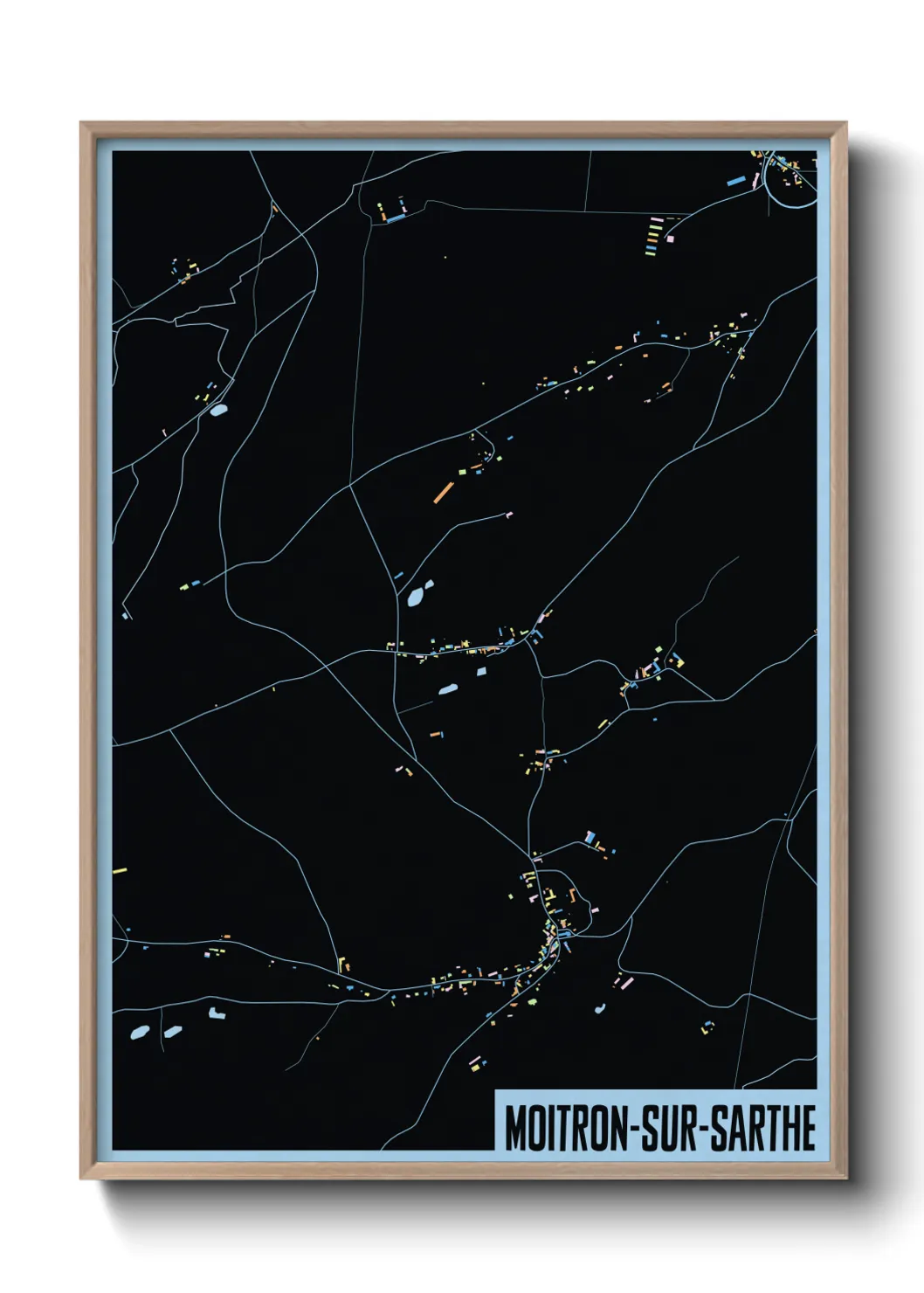 Une affiche de carte sur Moitron-sur-Sarthe