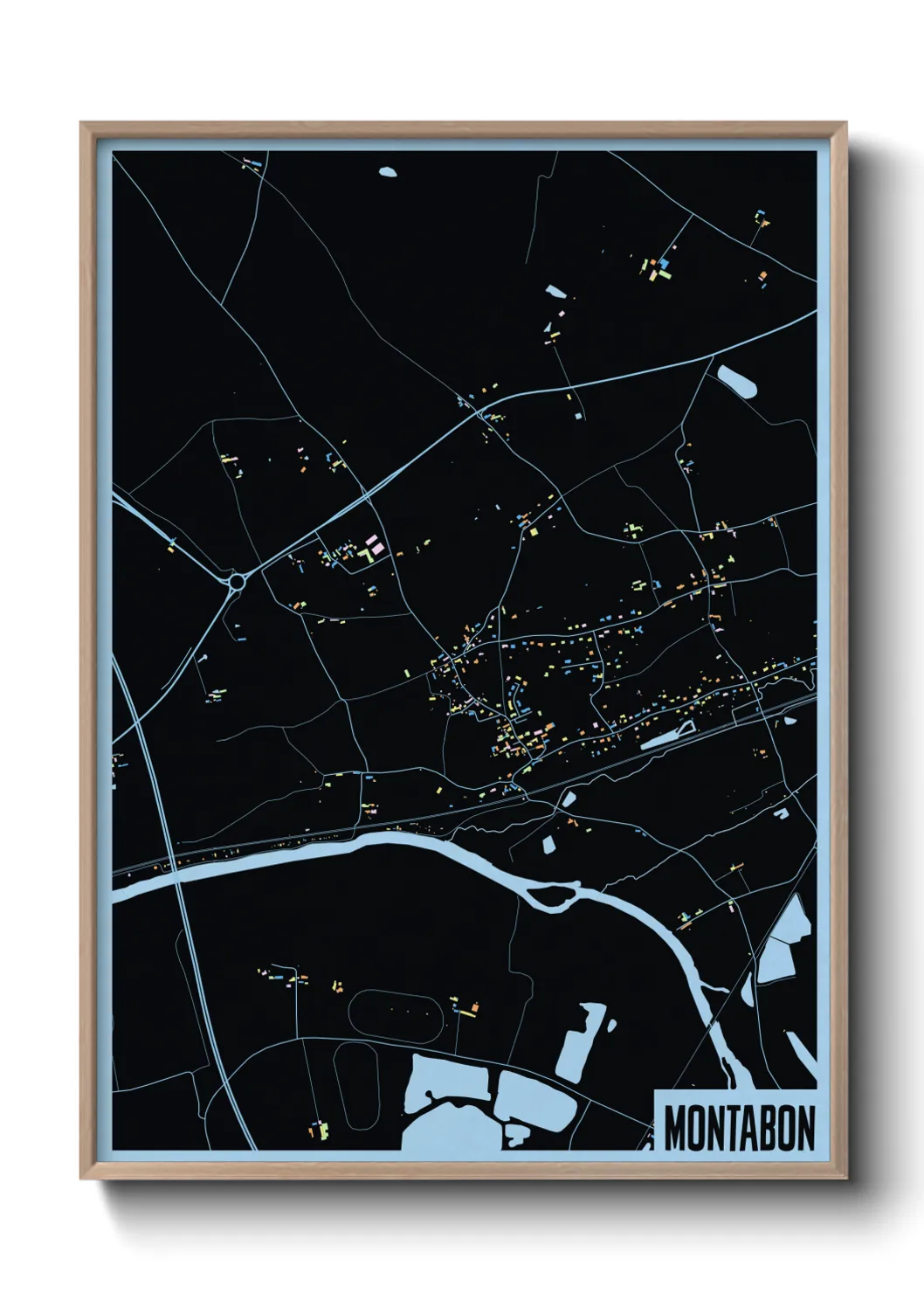 Une affiche de carte sur Montabon