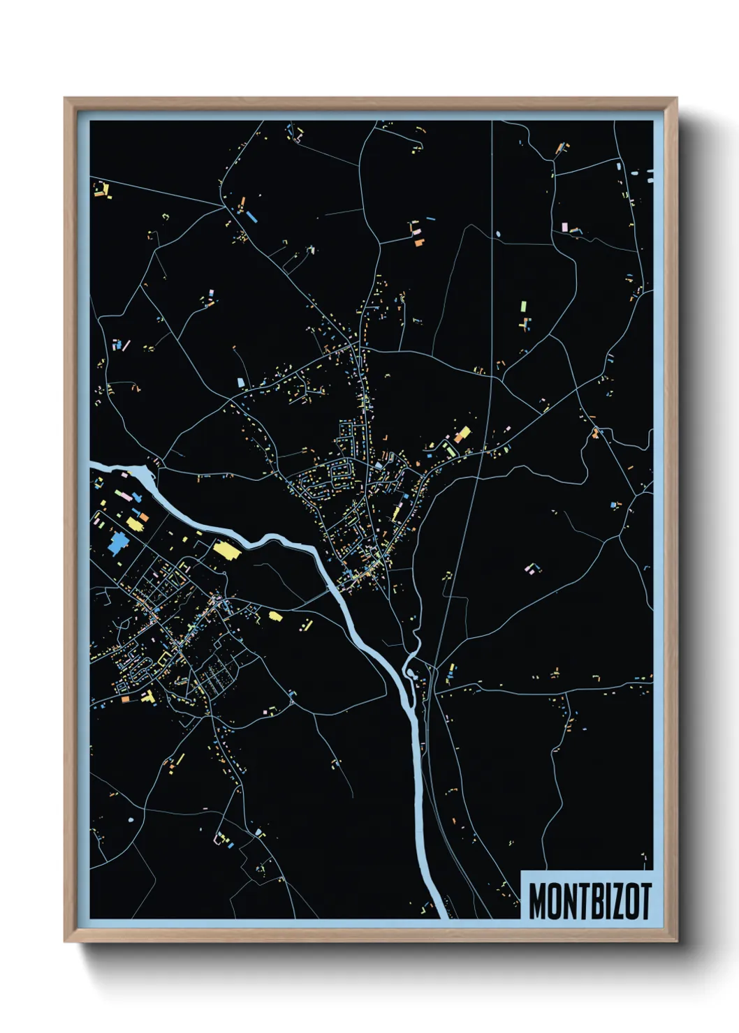 Une affiche de carte sur Montbizot