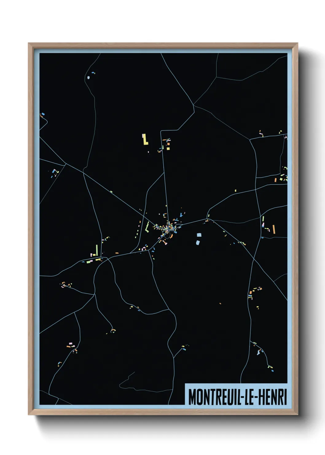 Une affiche de carte sur Montreuil-le-Henri