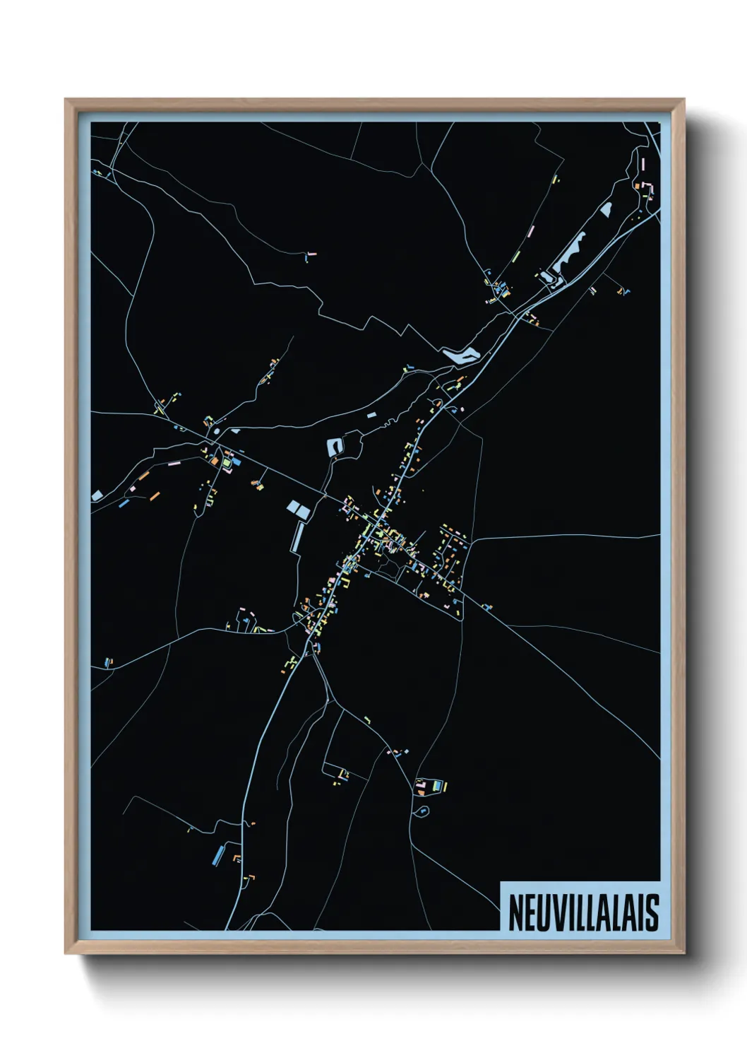 Une affiche de carte sur Neuvillalais