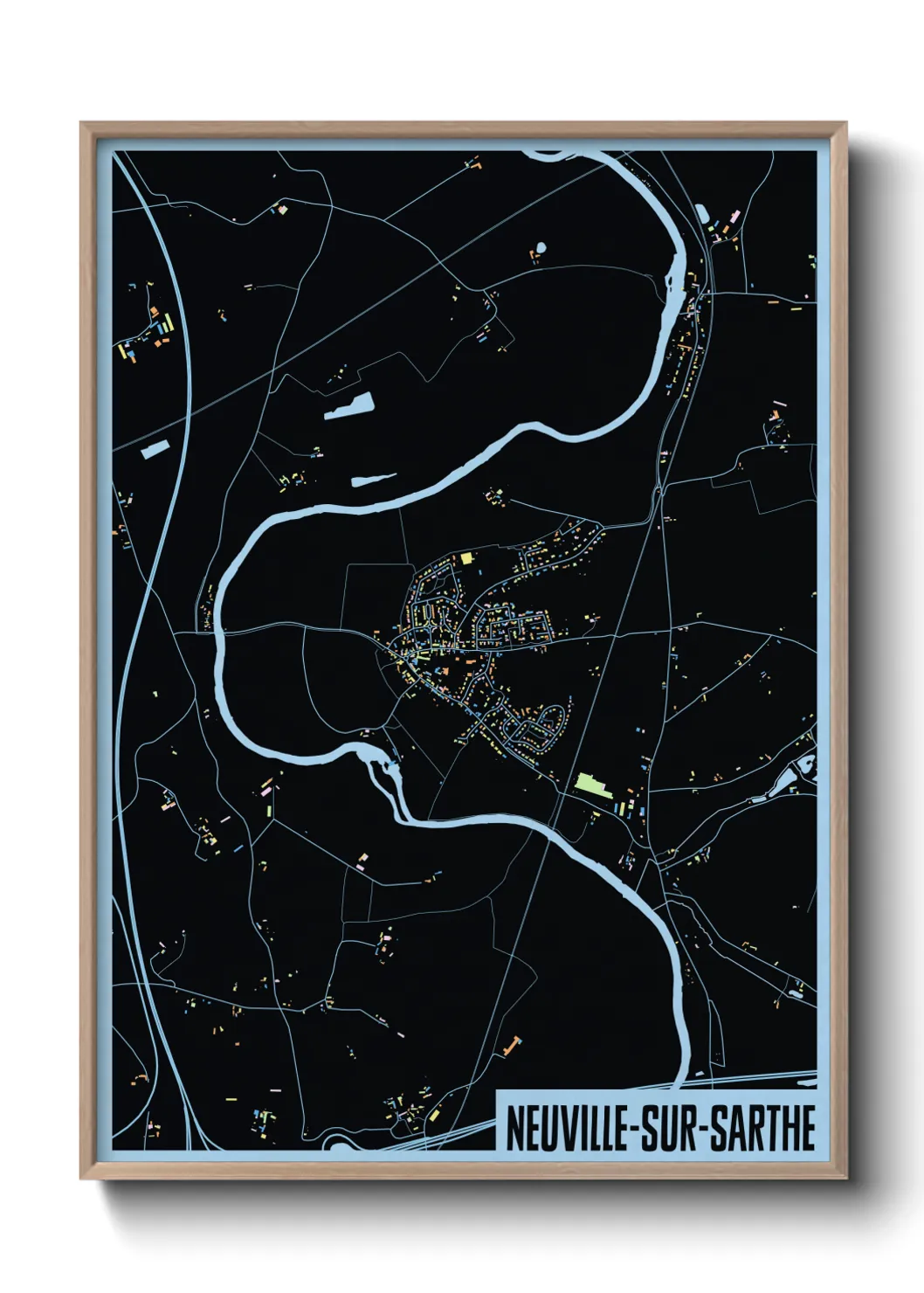 Un poster carteNeuville-sur-Sarthe
