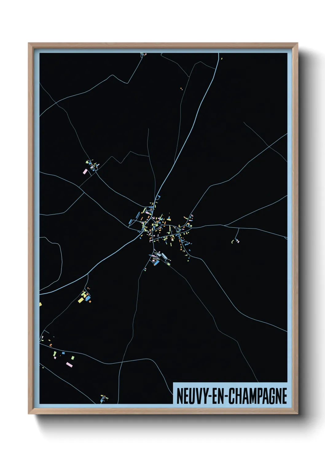 Une affiche de carte sur Neuvy-en-Champagne