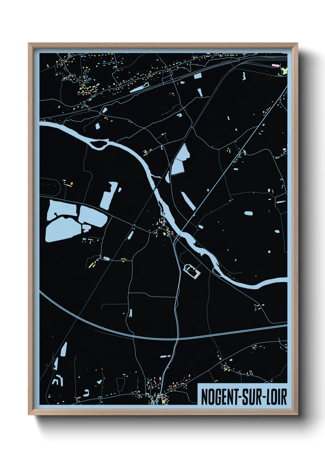 Une affiche de carte sur Nogent-sur-Loir