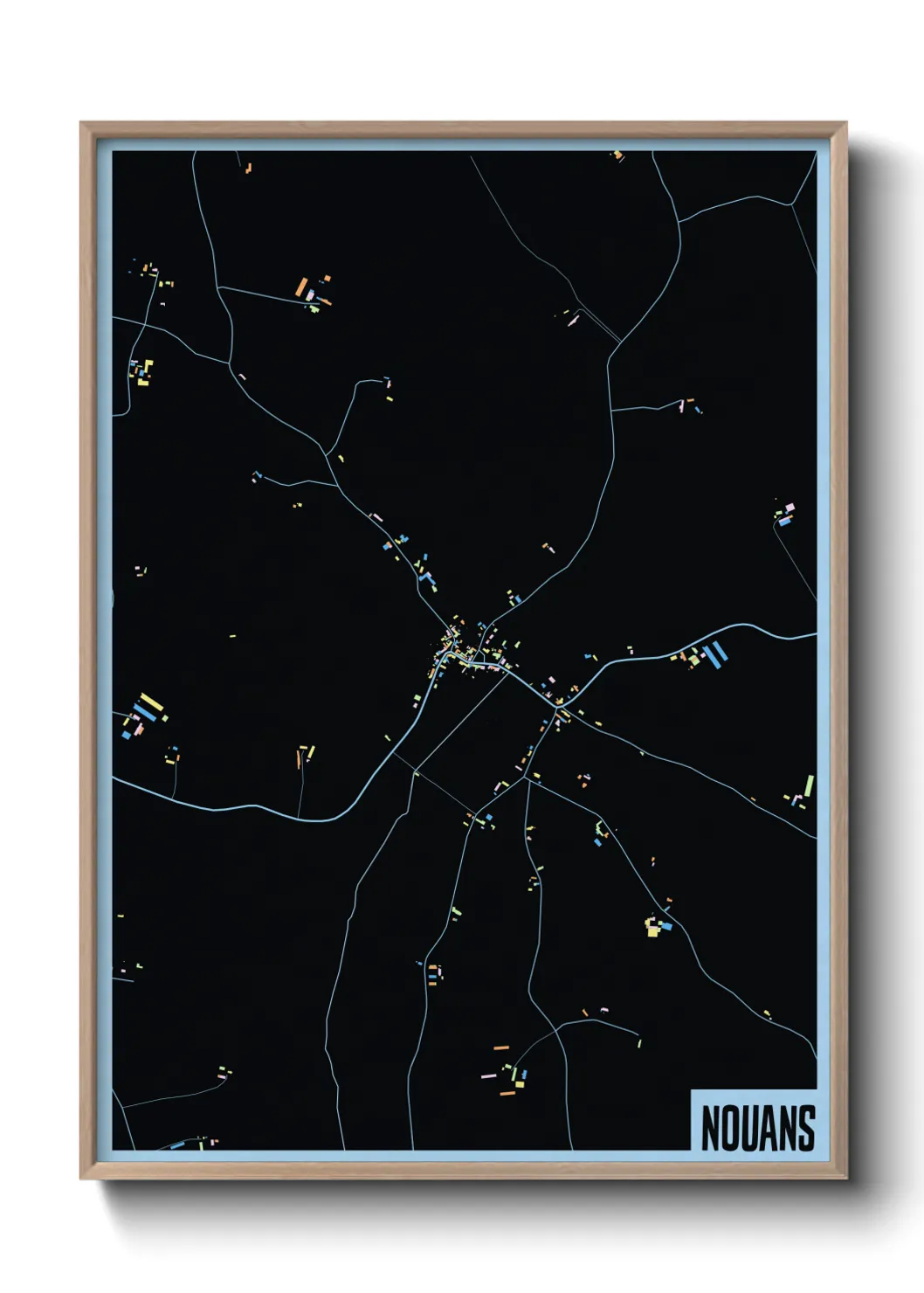 Une affiche de carte sur Nouans