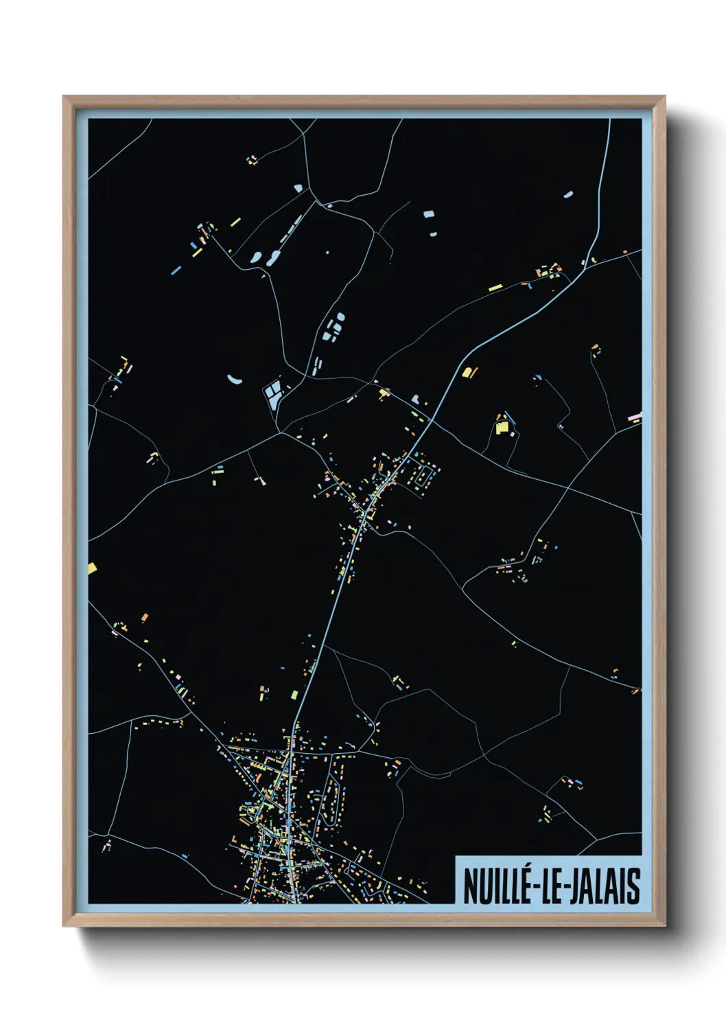 Une affiche de carte sur Nuillé-le-Jalais