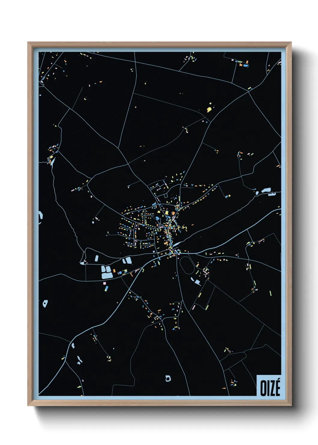 Une affiche de carte sur Oizé