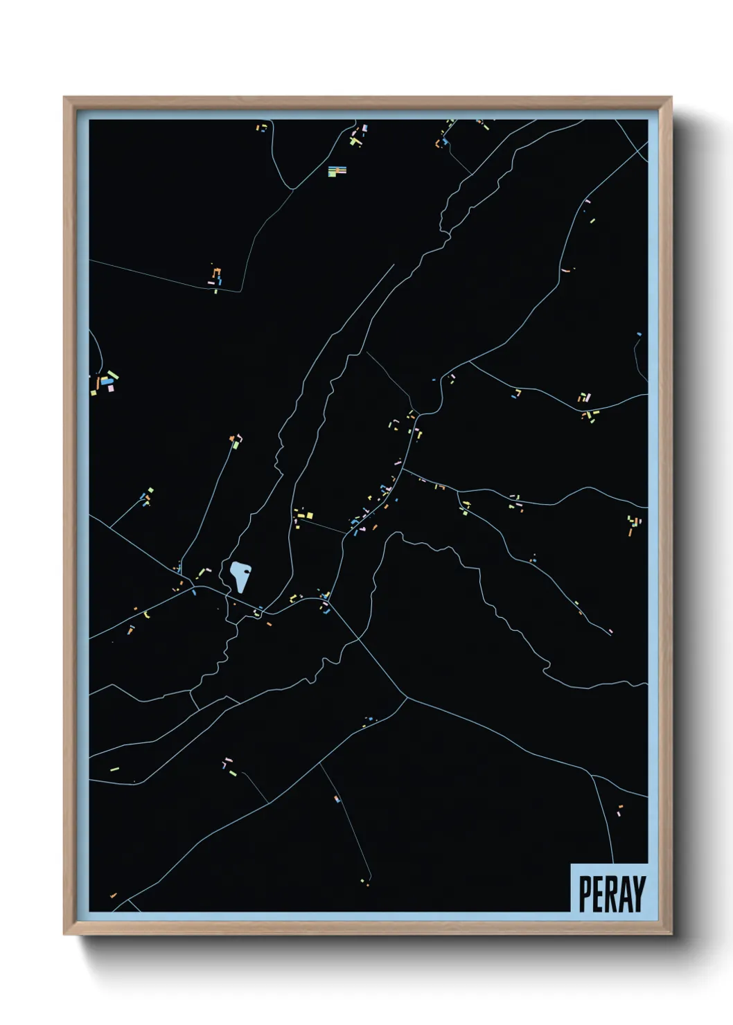 Une affiche de carte sur Peray