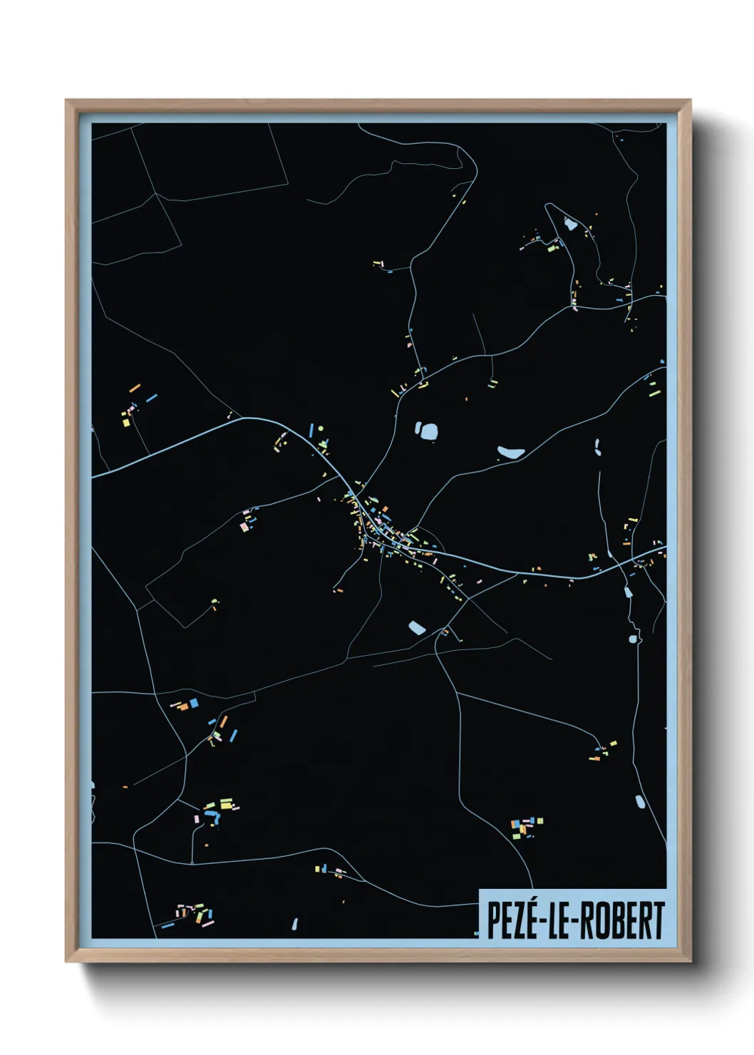 Une affiche de carte sur Pezé-le-Robert