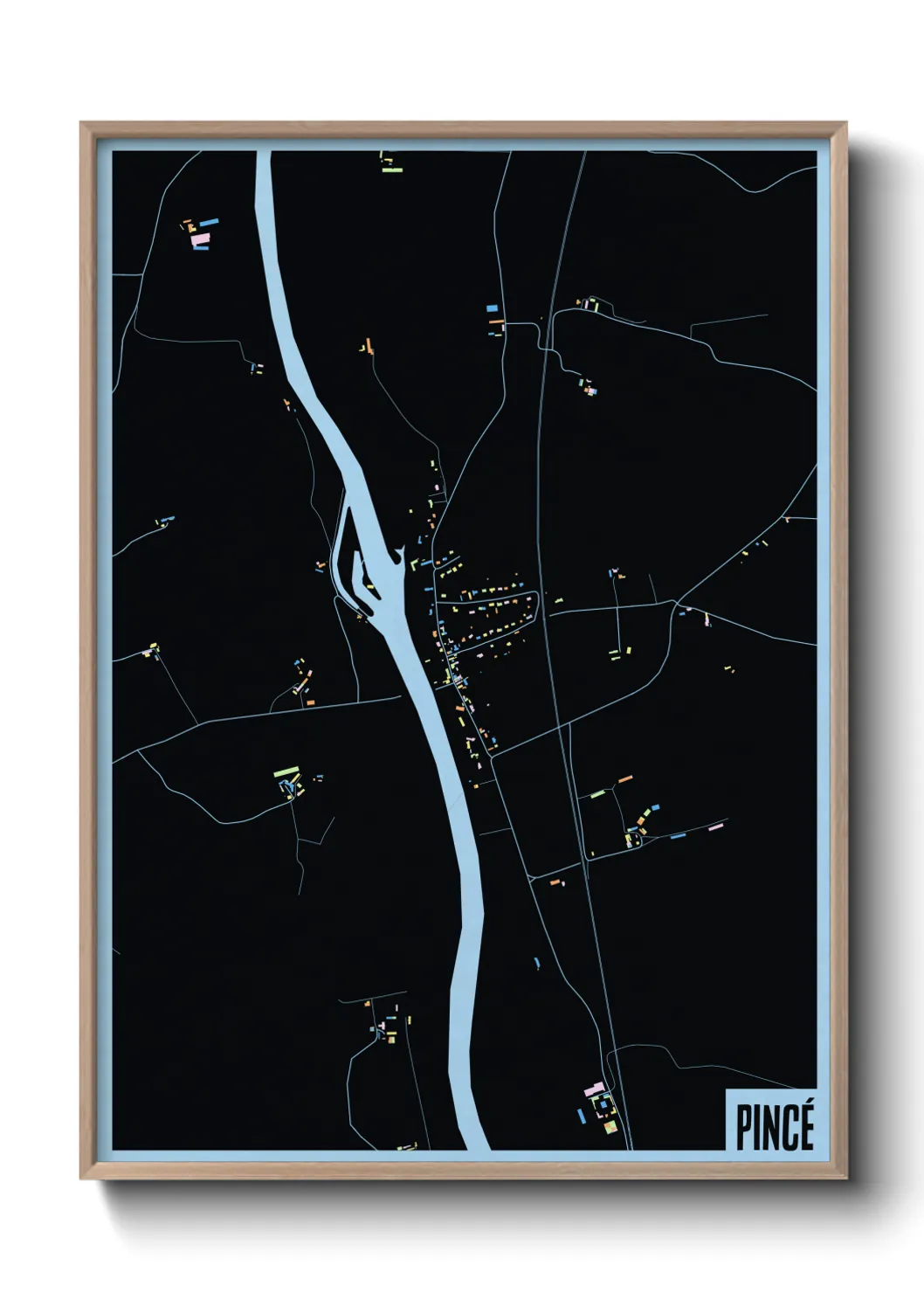 Une affiche de carte sur Pincé