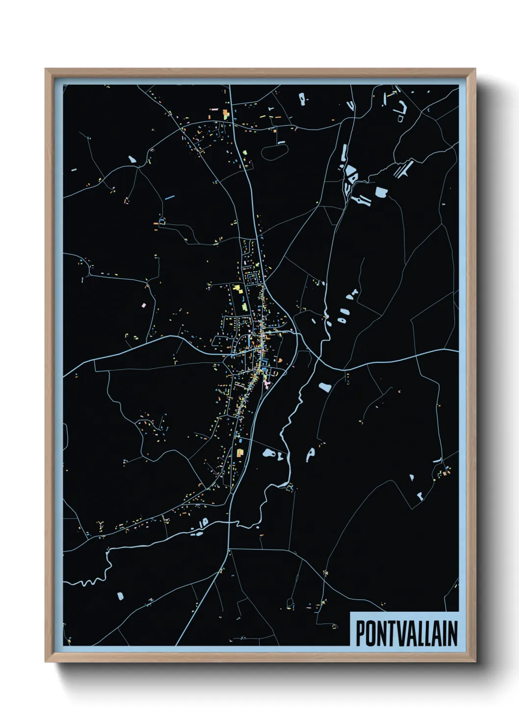 Une affiche de carte sur Pontvallain