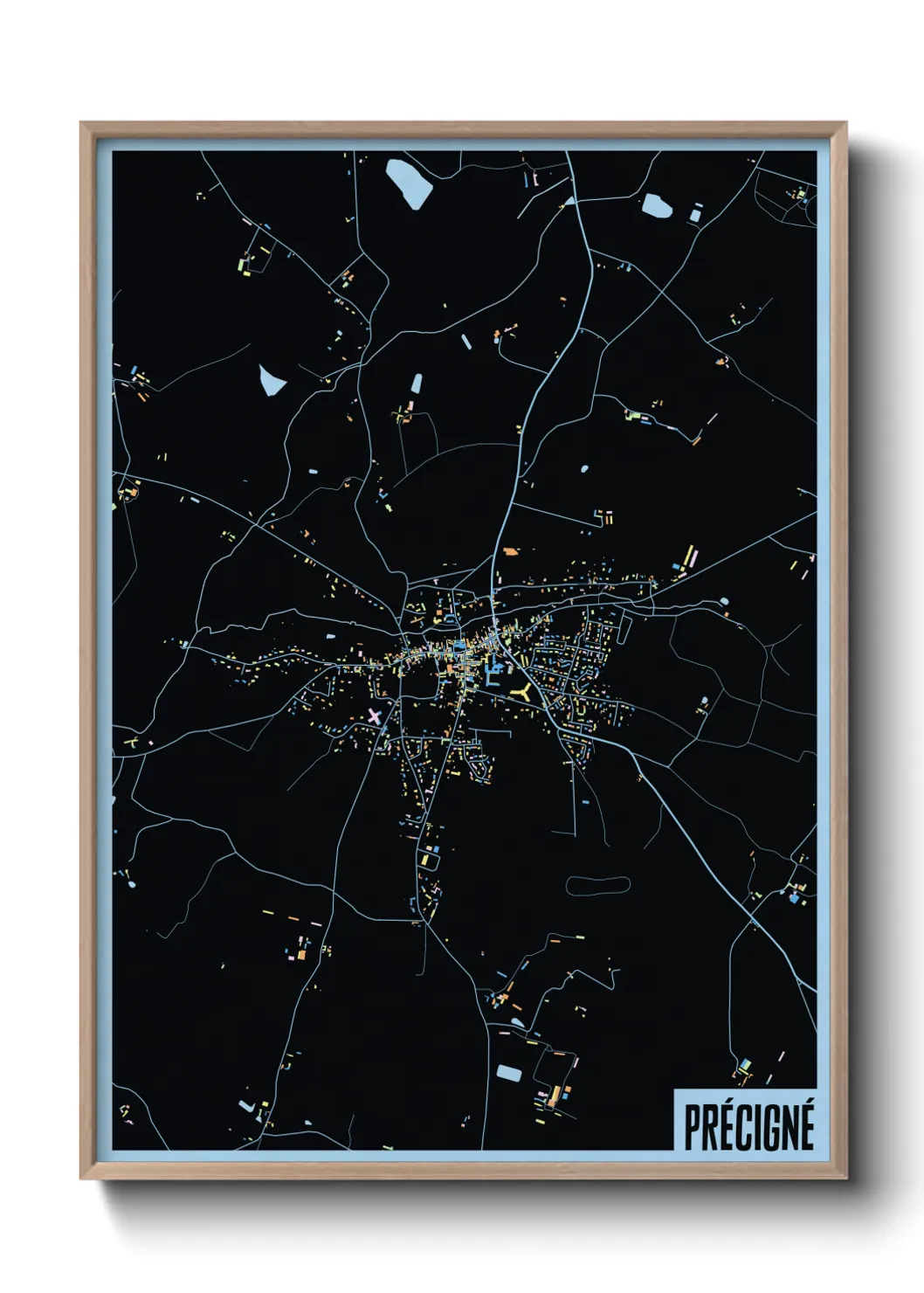 Une affiche de carte sur Précigné