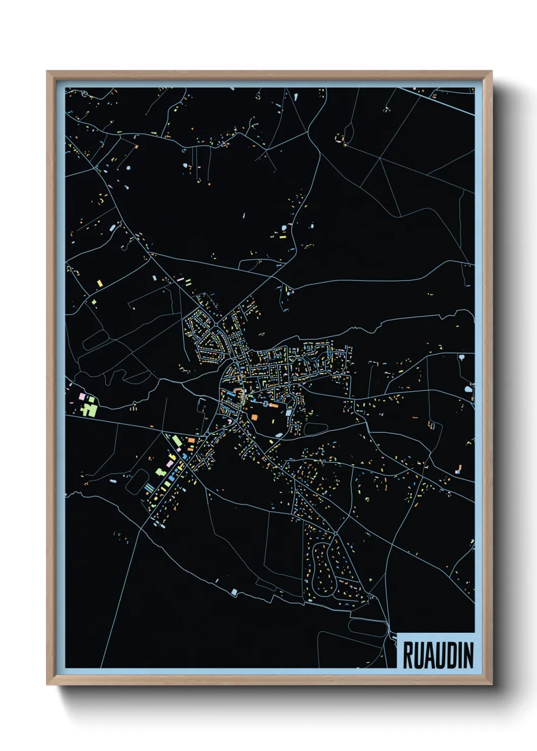 Une affiche de carte sur Ruaudin