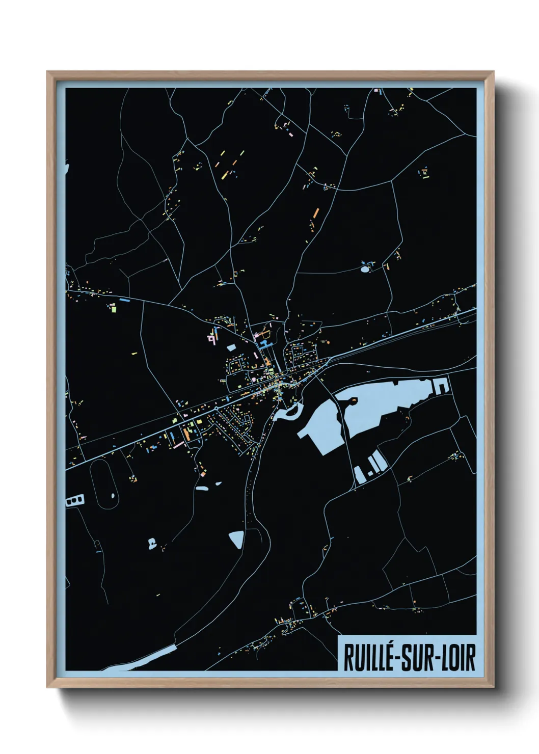 Une affiche de carte sur Ruillé-sur-Loir