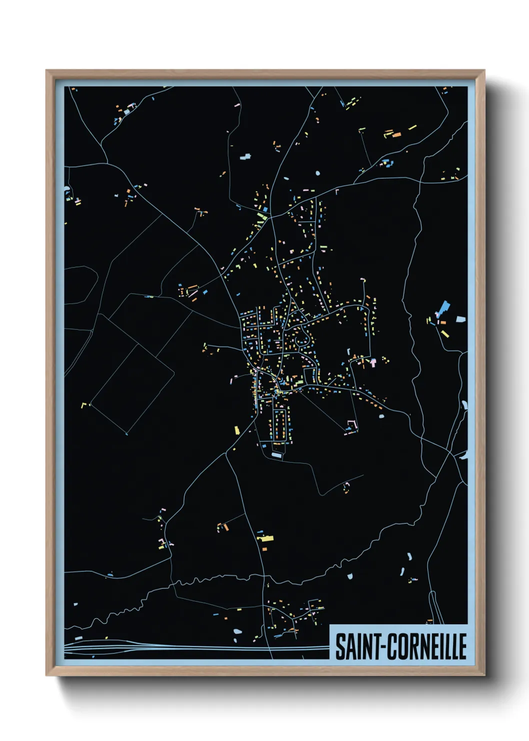 Une affiche de carte sur Saint-Corneille