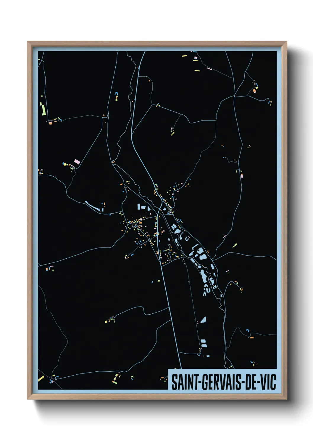 Une affiche de carte sur Saint-Gervais-de-Vic