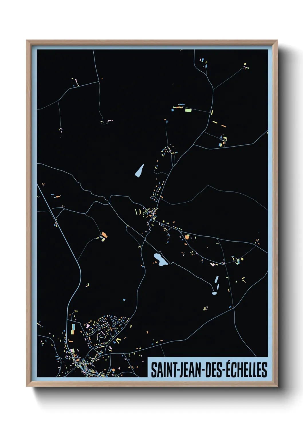 Une affiche de carte sur Saint-Jean-des-Échelles