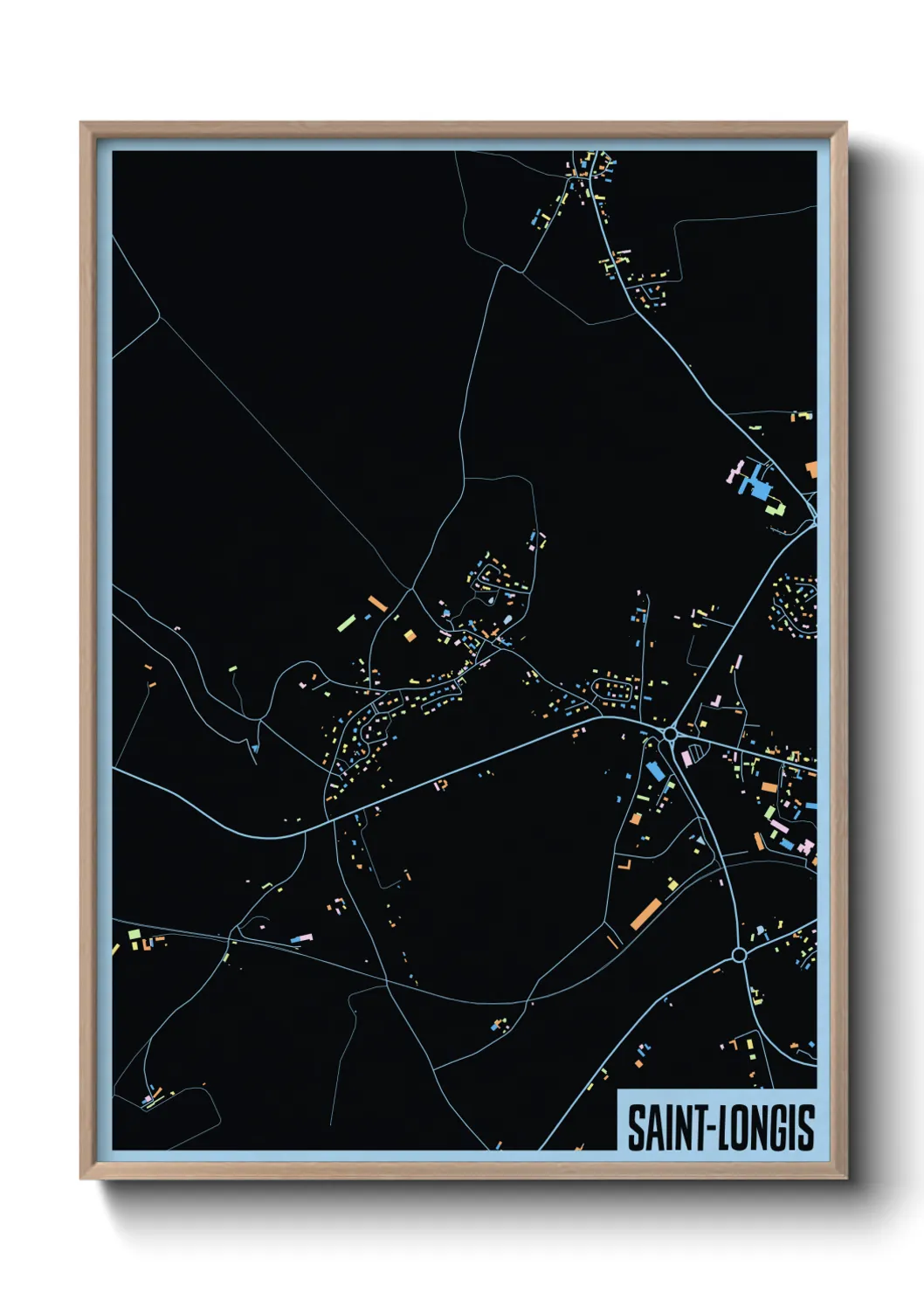 Une affiche de carte sur Saint-Longis