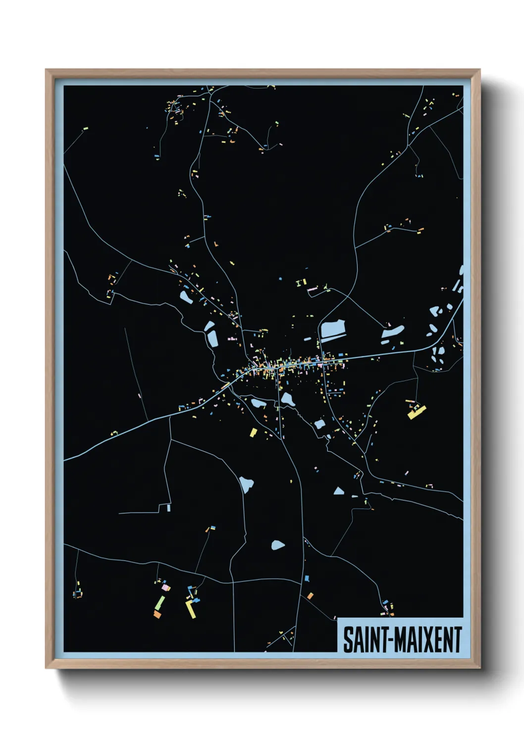 Une affiche de carte sur Saint-Maixent