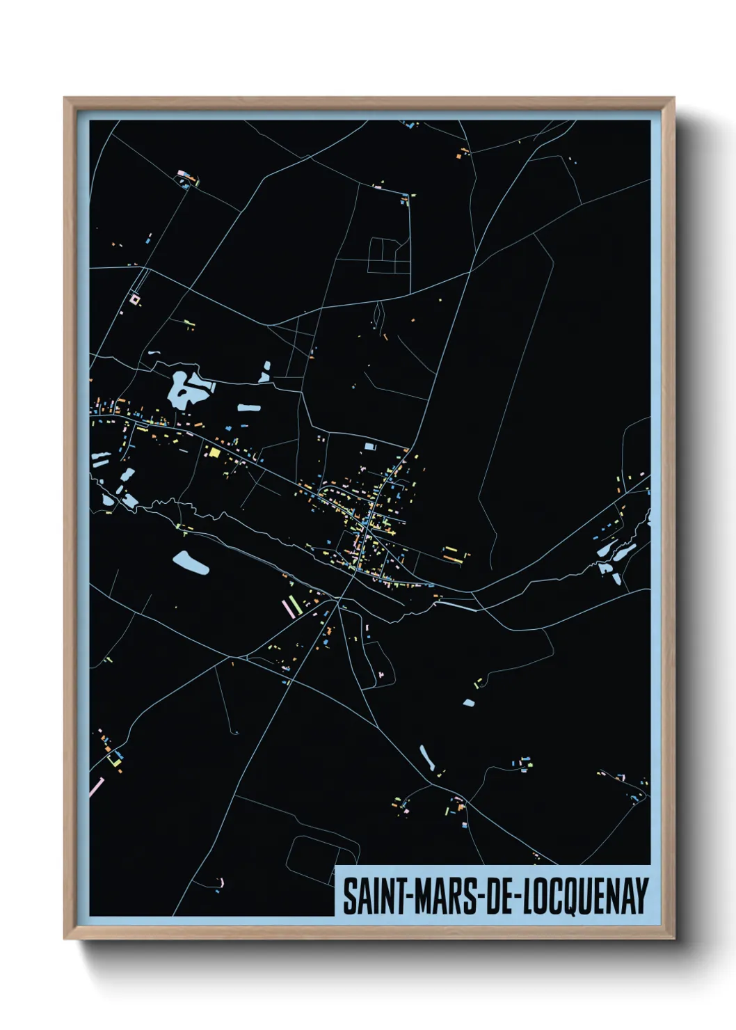 Une affiche de carte sur Saint-Mars-de-Locquenay