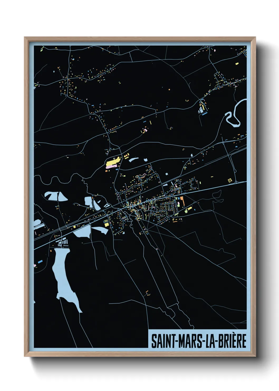 Une affiche de carte sur Saint-Mars-la-Brière